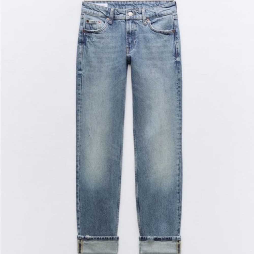NWT Zara Low Rise Slim Fit Cuffed Blue Jeans - size 0